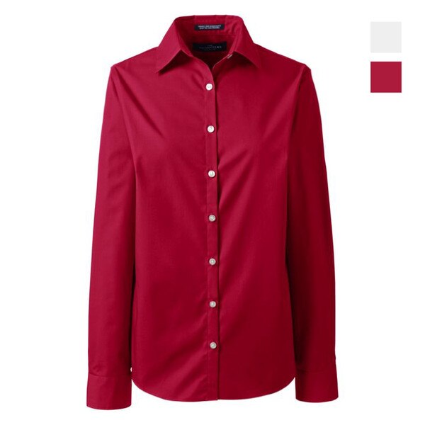 [6] Lands End Women's Long Sleeve Broadcloth Shirt